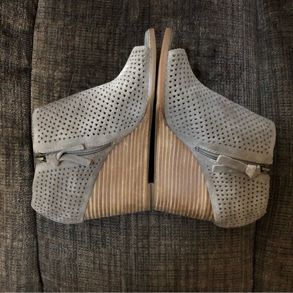 Lucky Brand Jabilo Perforated Suede Wedge Booties - Picture 6 of 11